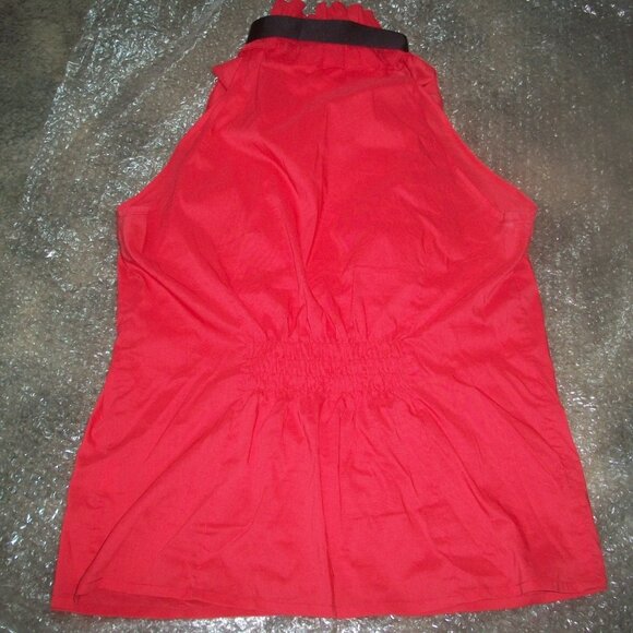 womens tuxedo blouse.Detachable bowtie.button front.ruffled.size Junior large - Picture 2 of 3